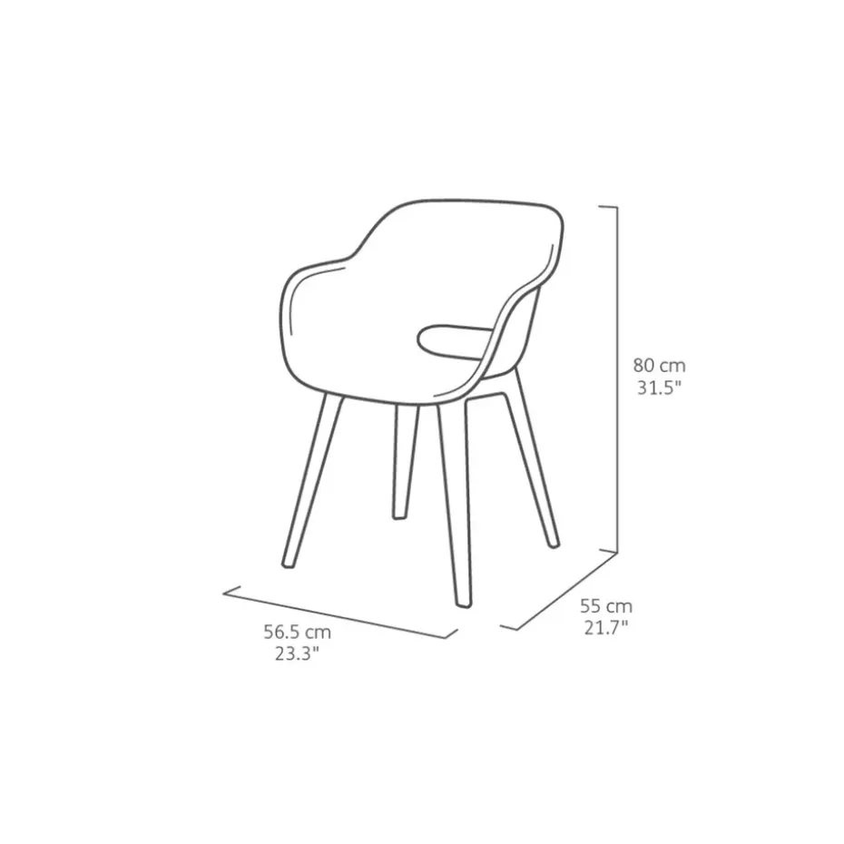 Keter Akola Tuinstoelen - 2 stuks -56.5x55x80cm - Vintage Green