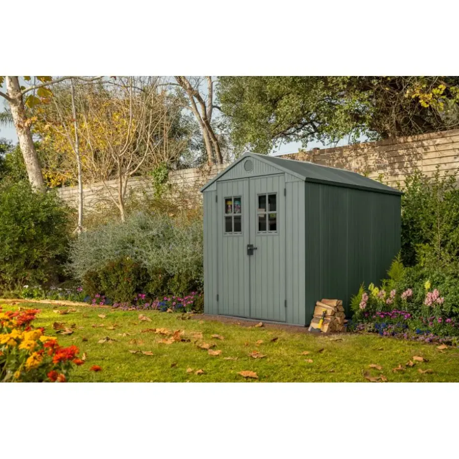 Keter Darwin 68 Tuinhuis - dubbele deuren + ramen - 190x244x221 - Groen