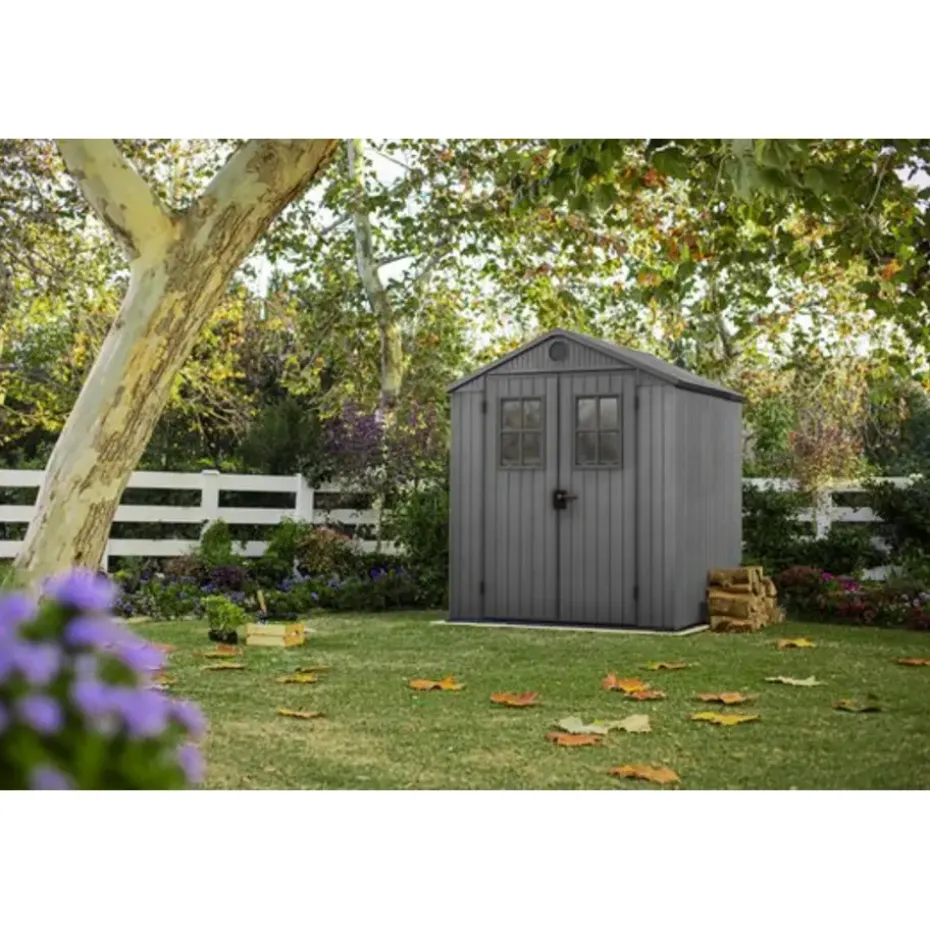 Keter Darwin 66 Tuinhuis - dubbele deuren + ramen - 190x183x221 cm - Grijs