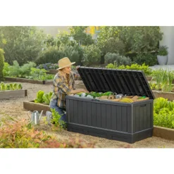 Keter Kentwood Opbergbox - 128x53.6x59 cm - 350 L - Grafiet