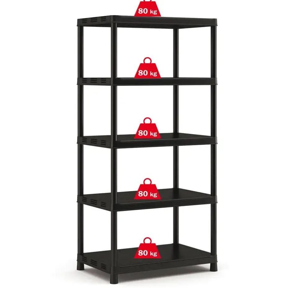 Keter Kunststof Stellingkast extra breed - 90x60x187cm - zwart
