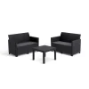 Keter Marie Essential Loungeset + Orlando tafel - 4 personen - Antraciet