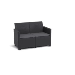 Keter Marie Essential Loungeset + Orlando tafel - 4 personen - Antraciet