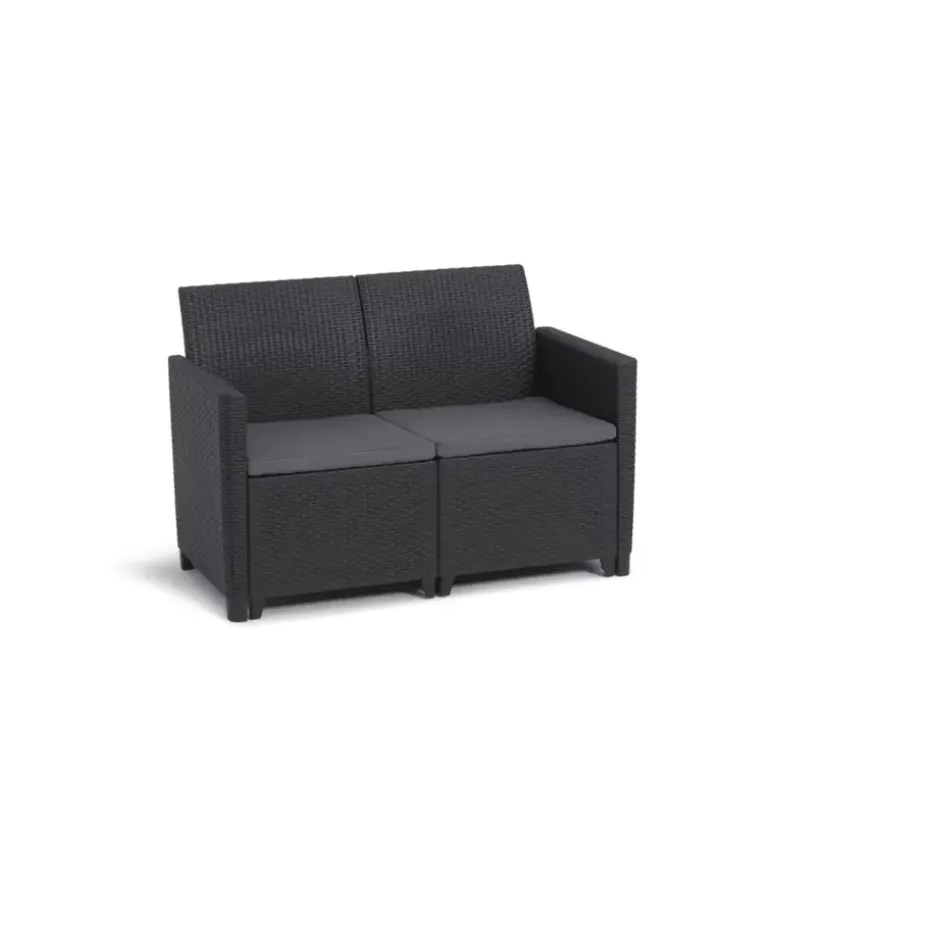 Keter Marie Essential Loungeset + Orlando tafel - 4 personen - Antraciet