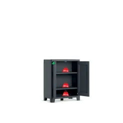 Keter Moby lage kast - 2 planken - 80x44x100 cm - Antraciet