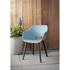 Keter Noa Tuinstoel - 2 stuks - 55x56.5x80cm - metalen onderstel - Blauw