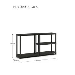 Keter Plus Shelf 90/5 - 5 Planken - 90x40x182cm - Zwart