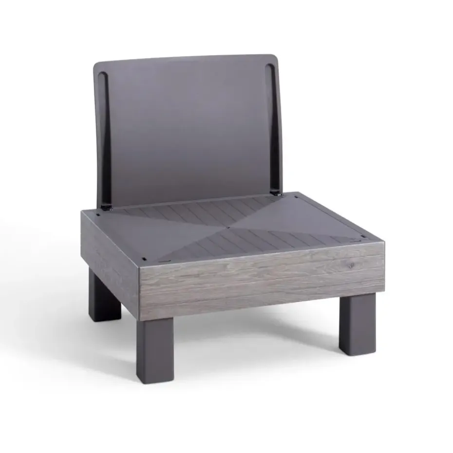 Keter Signature Elements Tuinstoel - met groene kussens - Cappuccino/Ashwood