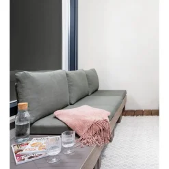 Keter Signature Elements 3-zits Loungebank - met groene kussens - Cappuccino
