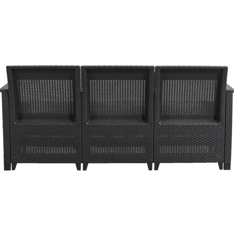 Keter 3-zits loungebank Emma - antraciet - 74xx163x74 cm