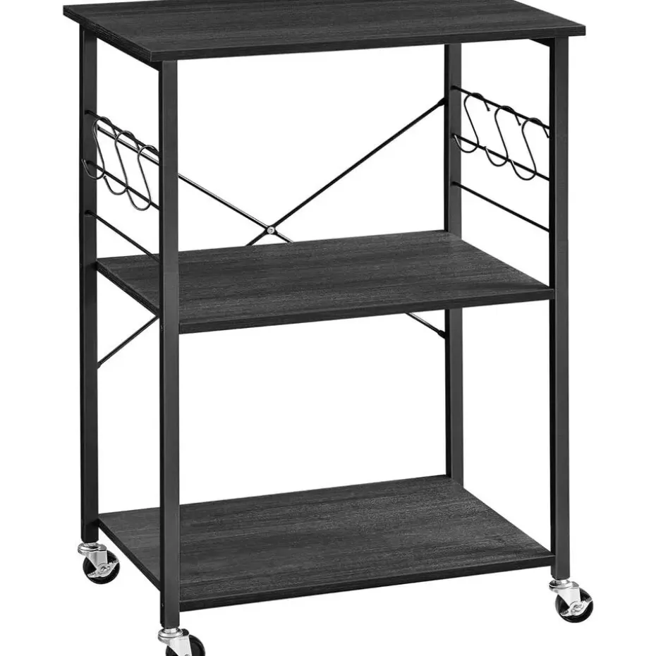 Keukentrolley - Serveerwagen - Keukentrolley op Wieltjes - 89 x 60 x 40 - Zwart
