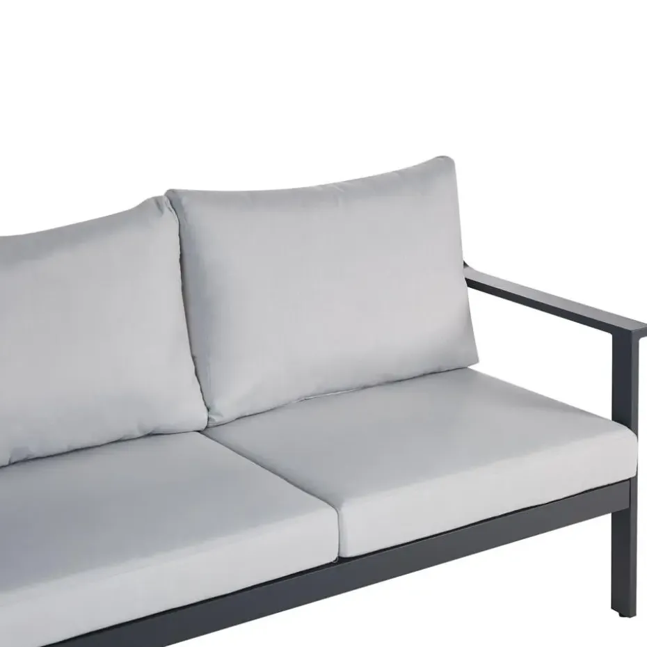 KIATO - Tuinbank 3-zits - Lichtgrijs - Aluminium