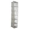 Kipit Kledingkast organizer - 6 vaks - grijs - 25 x 25 x 138 cm