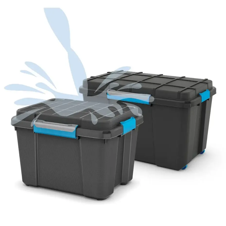 KIS Scuba box M - 45L - zwart/blauwe clips