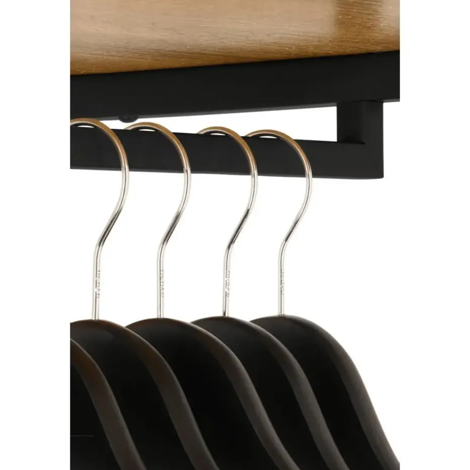 Kledingkast - Open Kast - 176x90x40 cm - MDF lichte Eik & Metaal