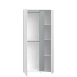 Kledingkast Bobby 2-deurs - wit - 182x90x51 cm