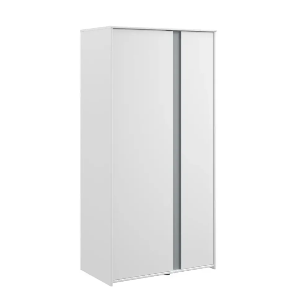 Kledingkast Bobby 2-deurs - wit - 182x90x51 cm