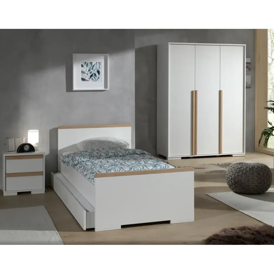 Kledingkast London 146cm met 3 deuren - wit
