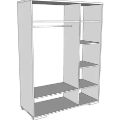 Kledingkast London 146cm met 3 deuren - antraciet