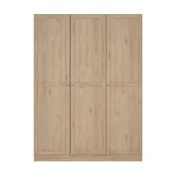 Kledingkast Lynn 3-deurs - eikenkleur - 200x147x62 cm