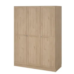 Kledingkast Lynn 3-deurs - eikenkleur - 200x147x62 cm
