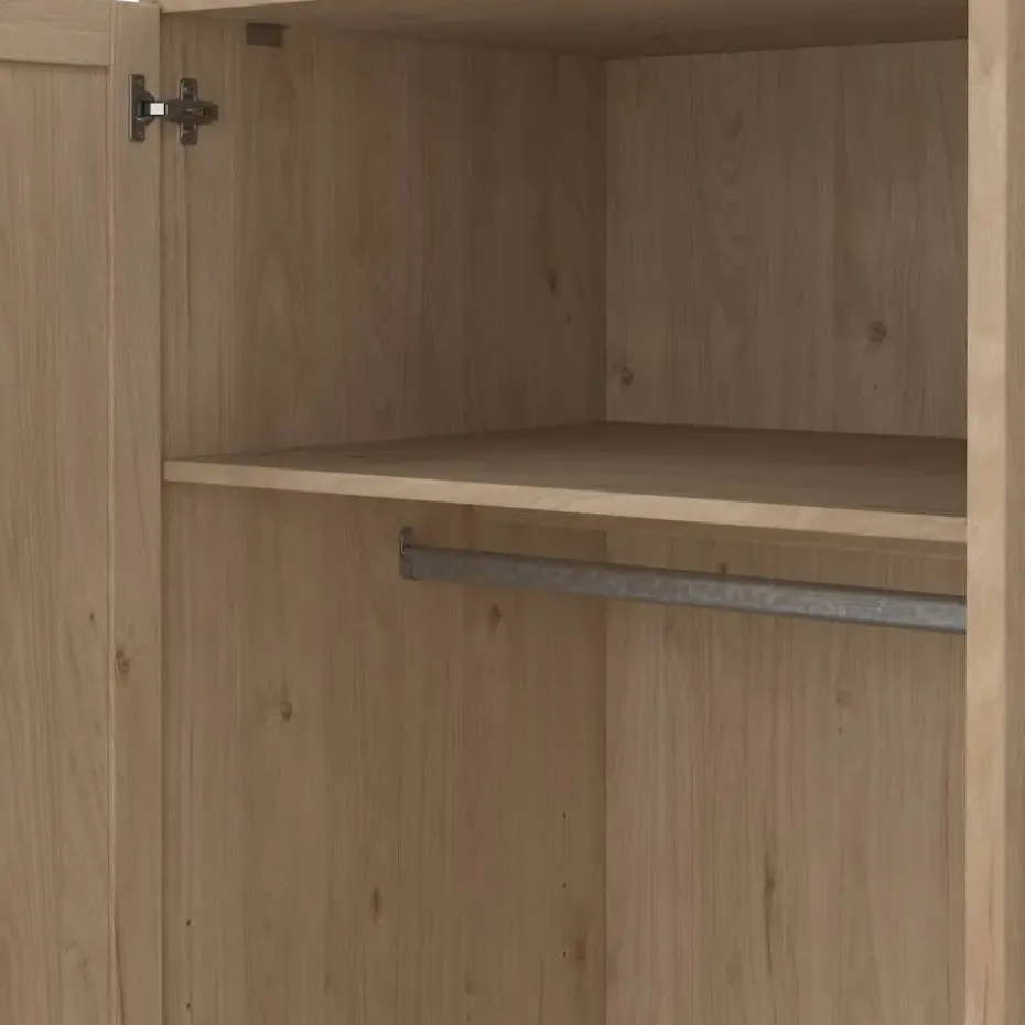 Kledingkast Lynn 3-deurs - eikenkleur - 200x147x62 cm