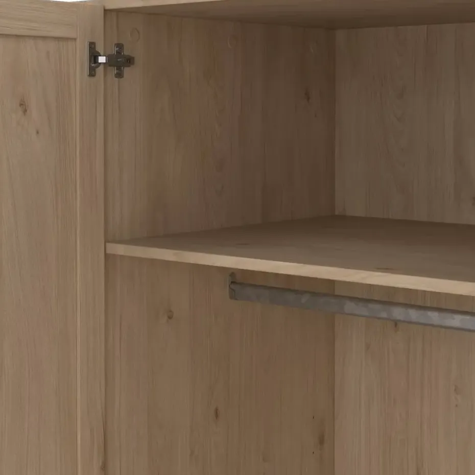 Kledingkast Lynn 4-deurs - eikenkleur - 200x196x62 cm
