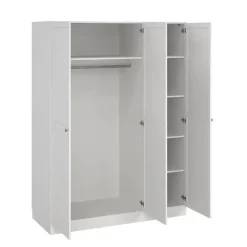 Kledingkast Lynn 3-deurs - wit - 200x147x62 cm