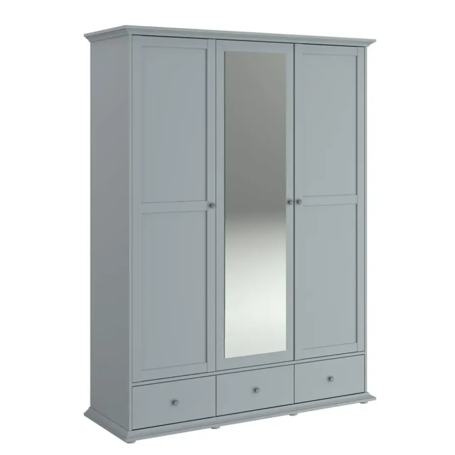 Kledingkast Margaux - grijs - 202x152x53 cm