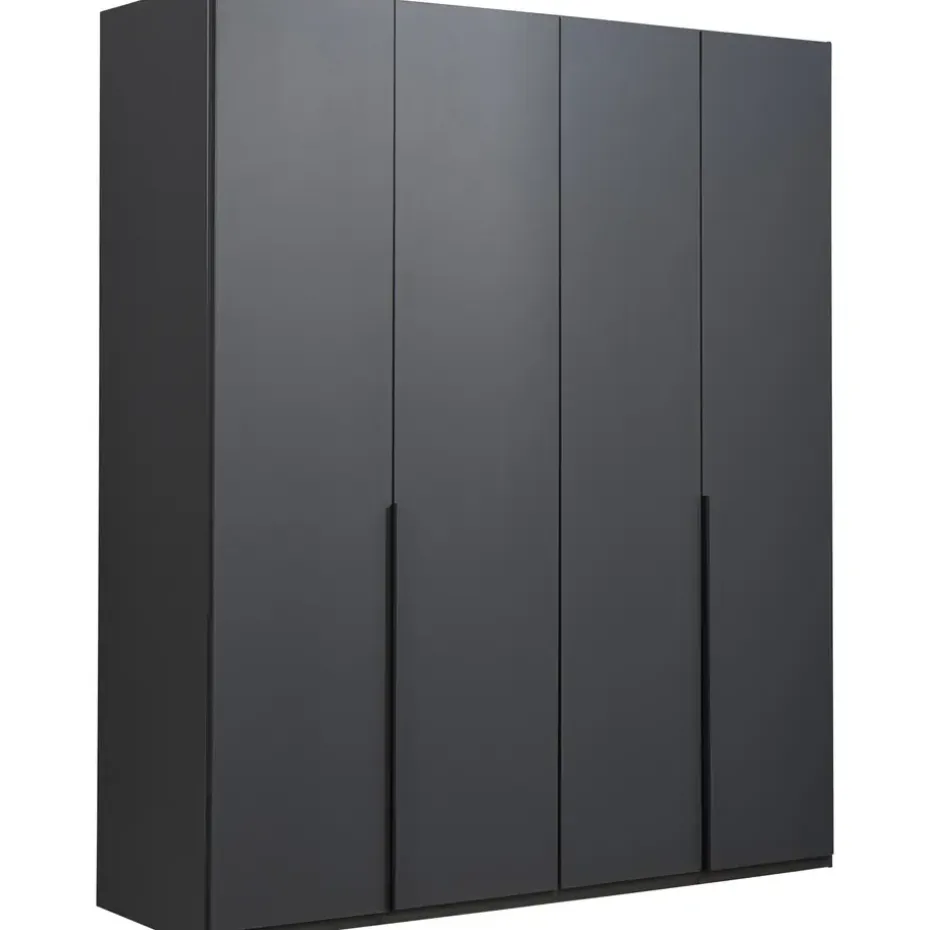 Kledingkast Milaan 4-deurs- grafiet - 208x180x58 cm