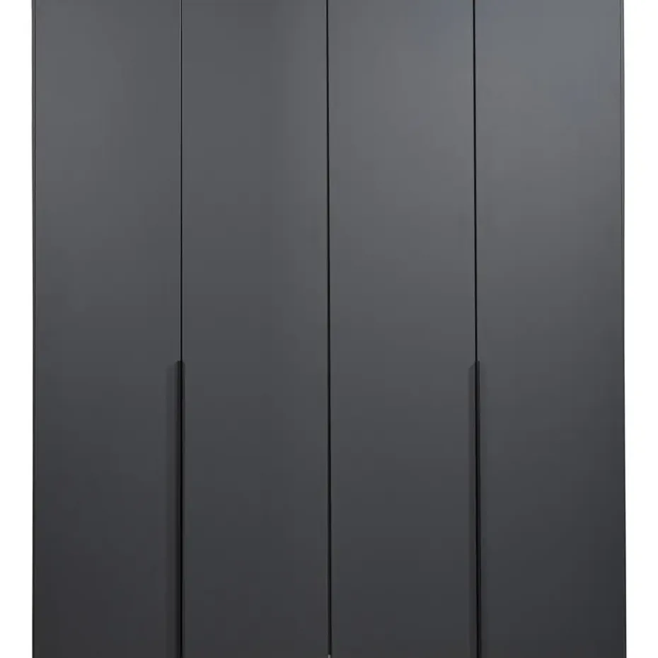 Kledingkast Milaan 4-deurs- grafiet - 208x180x58 cm