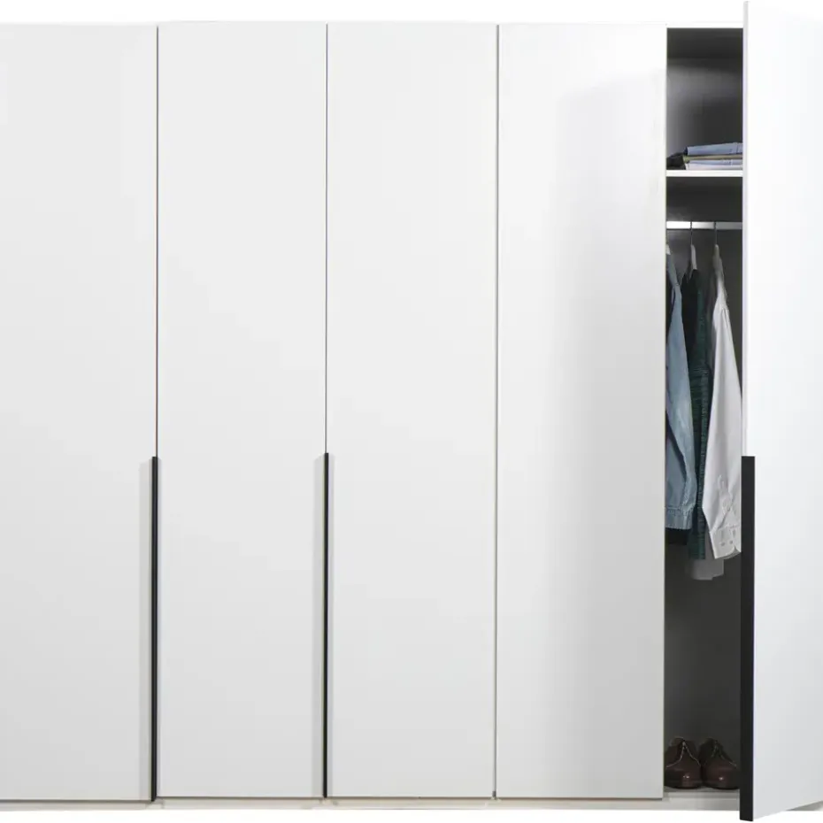 Kledingkast Milaan 5-deurs - wit - 208x225x58 cm