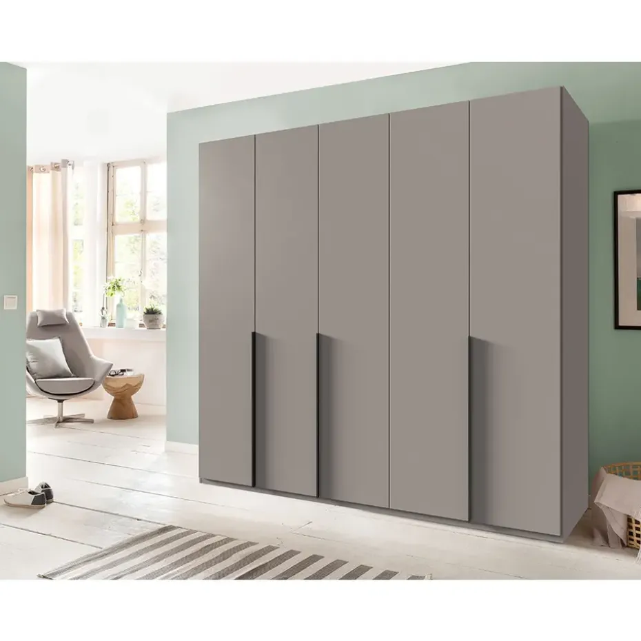 Kledingkast Milaan 5-deurs - greige - 208x225x58 cm