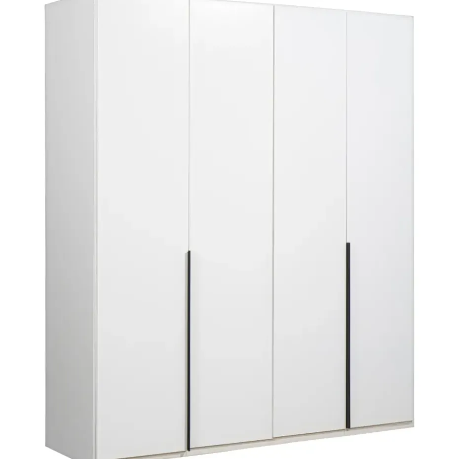 Kledingkast Milaan 4-deurs- wit - 208x180x58 cm