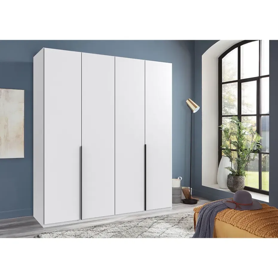 Kledingkast Milaan 4-deurs- wit - 208x180x58 cm