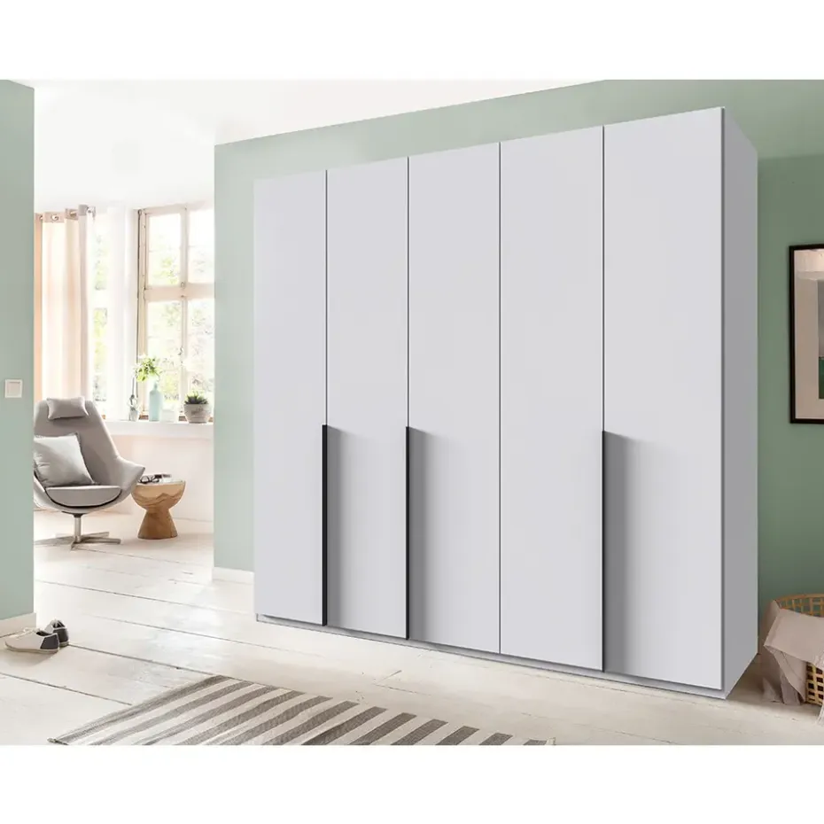 Kledingkast Milaan 5-deurs - wit - 236x225x58 cm