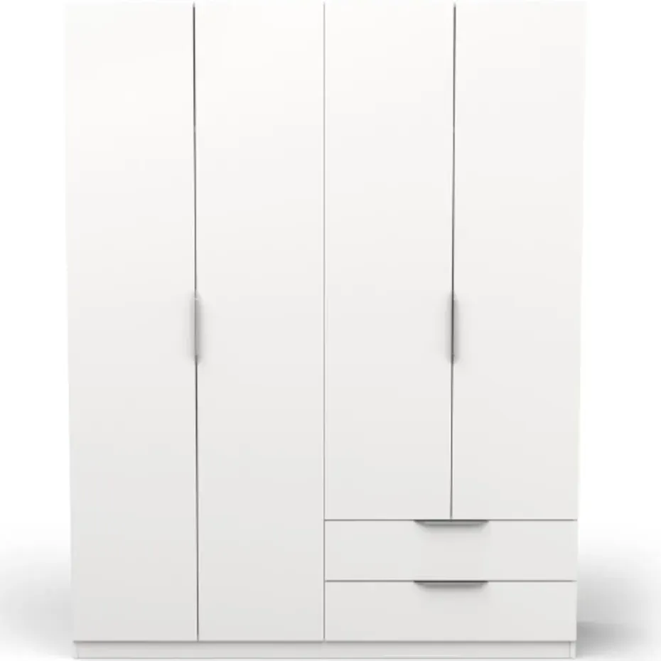 Kledingkast Spectre 157cm 4 deuren & 2 lades - mat wit
