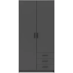Kledingkast Sprint 2-deurs - antracietkleur - 200x98,5x50 cm