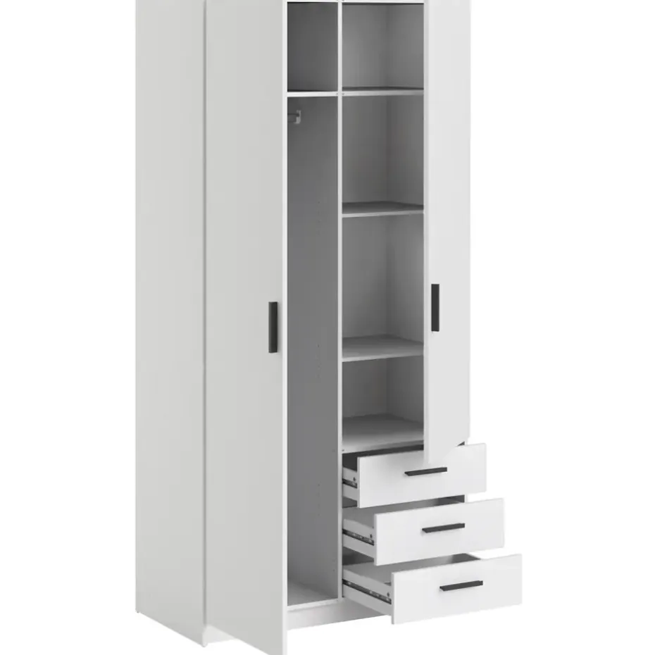 Kledingkast Sprint 2-deurs - wit - 200x98,5x50 cm