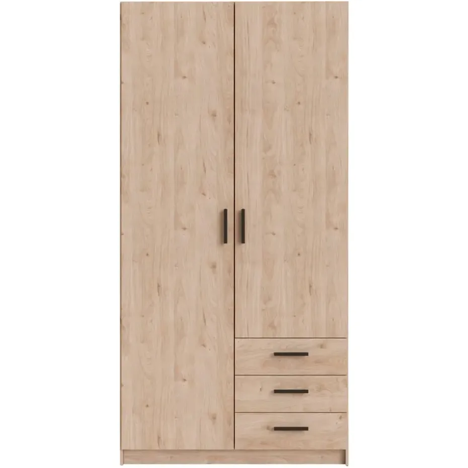 Kledingkast Sprint 2-deurs - eikenkleur - 200x98,5x50 cm