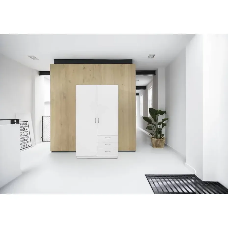 Kledingkast Varia 2-deurs - wit - 175x97x50 cm