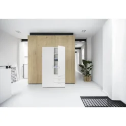 Kledingkast Varia 2-deurs - wit - 175x97x50 cm