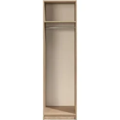 Kledingkast Varia 1-deurs inclusief spiegel - licht eiken - 175x49x50 cm