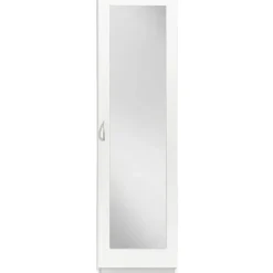 Kledingkast Varia 1-deurs inclusief spiegel - wit - 175x49x50 cm