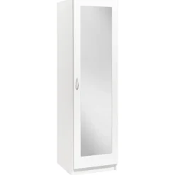 Kledingkast Varia 1-deurs inclusief spiegel - wit - 175x49x50 cm