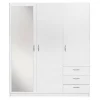 Kledingkast Varia 3-deurs met spiegel - wit - 175x146x50 cm