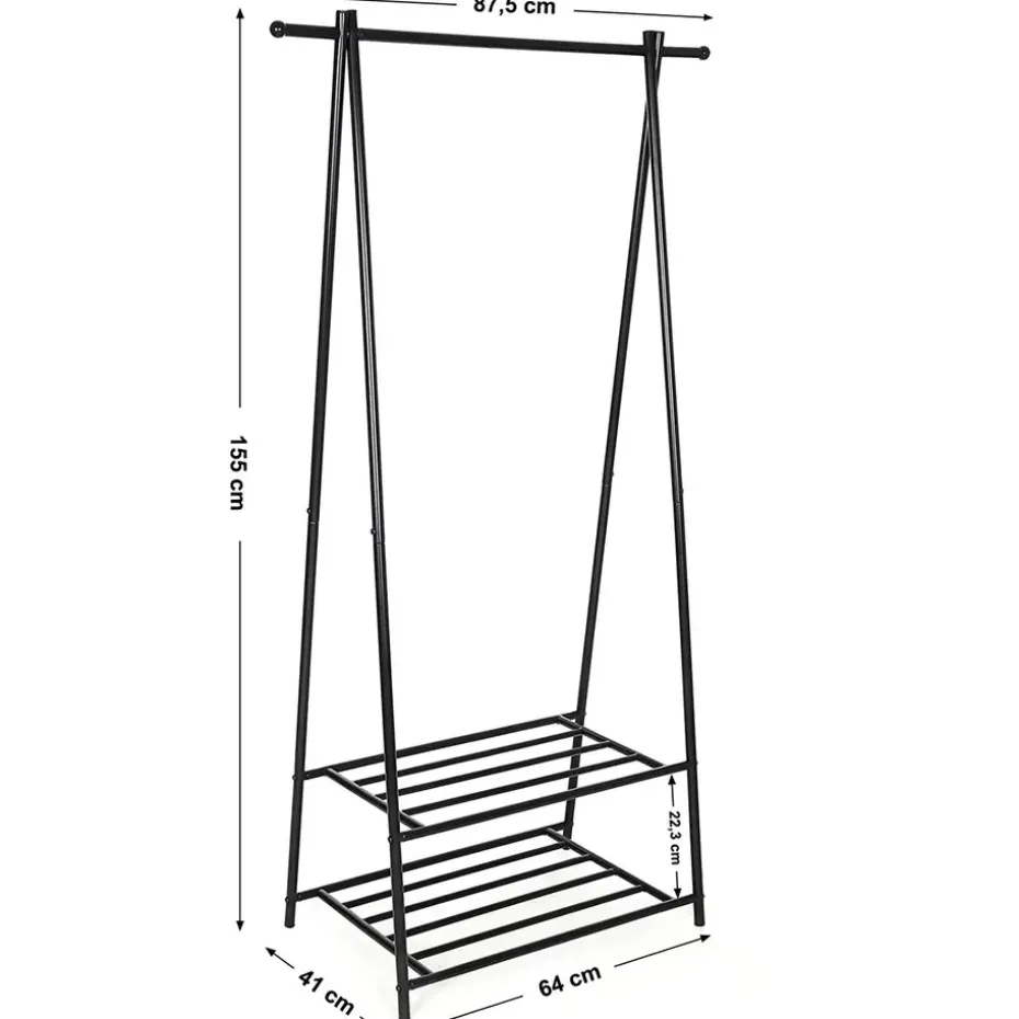 Kledingrek - metaal - zwart
