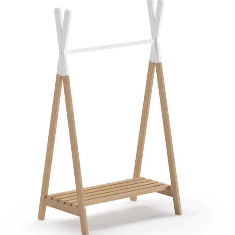 Kledingrek voor kinderen Kiddy - grenen/wit