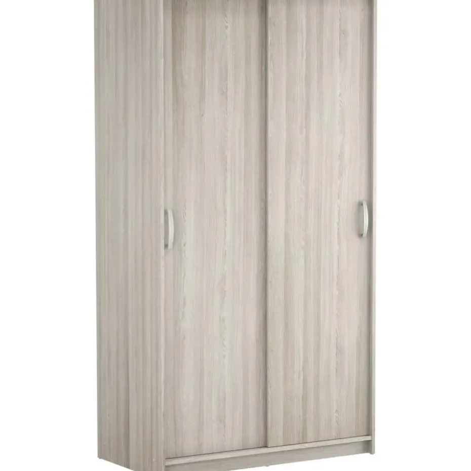 Kleerkast Lorrie 2 schuifdeuren, 1 kledingroede en 3 legplanken-Shannon eik