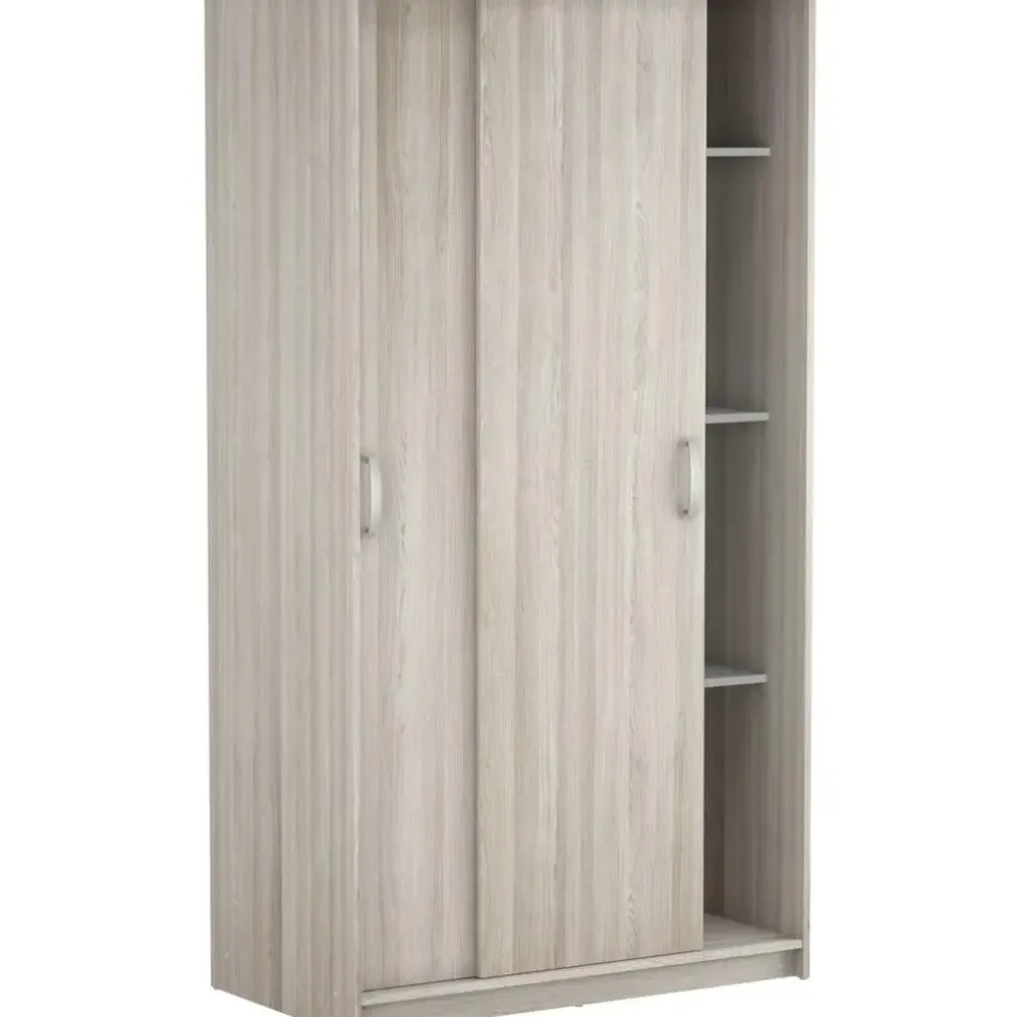 Kleerkast Lorrie 2 schuifdeuren, 1 kledingroede en 3 legplanken-Shannon eik